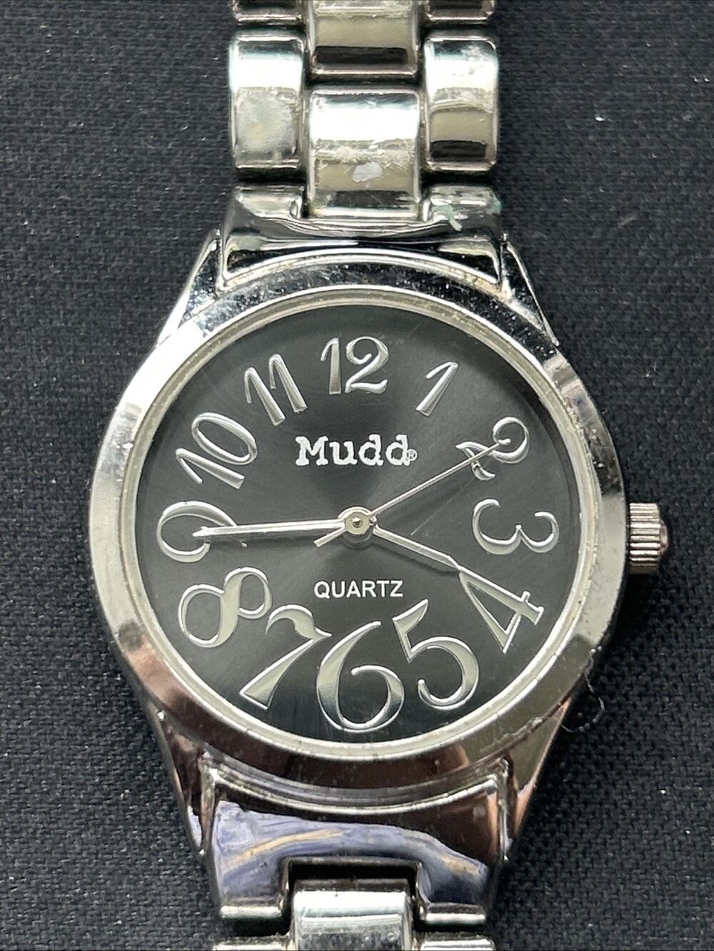 Mudd Black Dial Silver Tone Women’s Quartz Watch